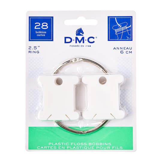 24 Packs: 29 ct. (696 total) DMC® Floss Bobbins with Metal Ring